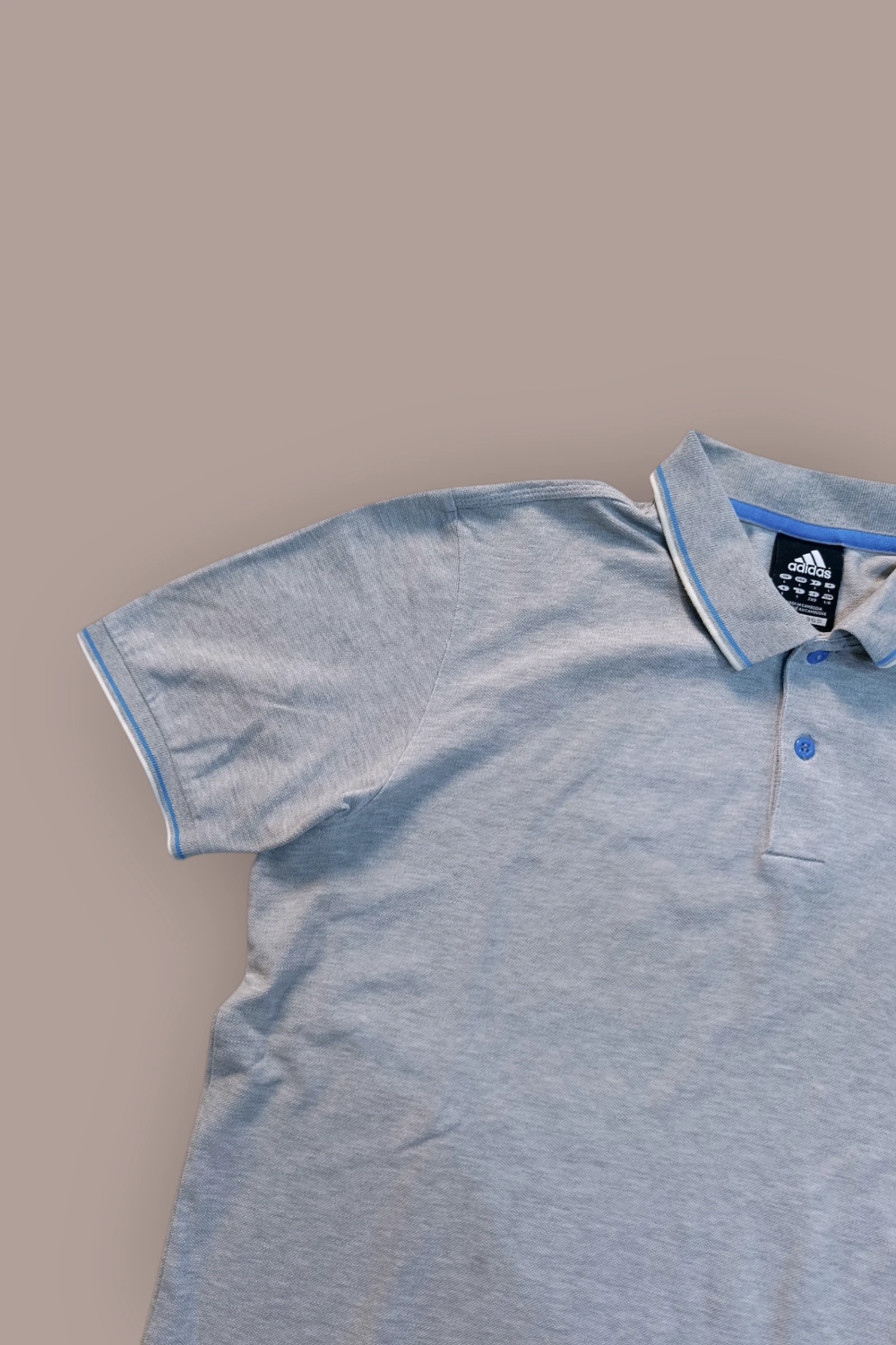 | Polo Adidas Homem | Cor Cinza | Gola Typada | Manga Curta | Desportivo Casual | Tamanho G | – photo 3